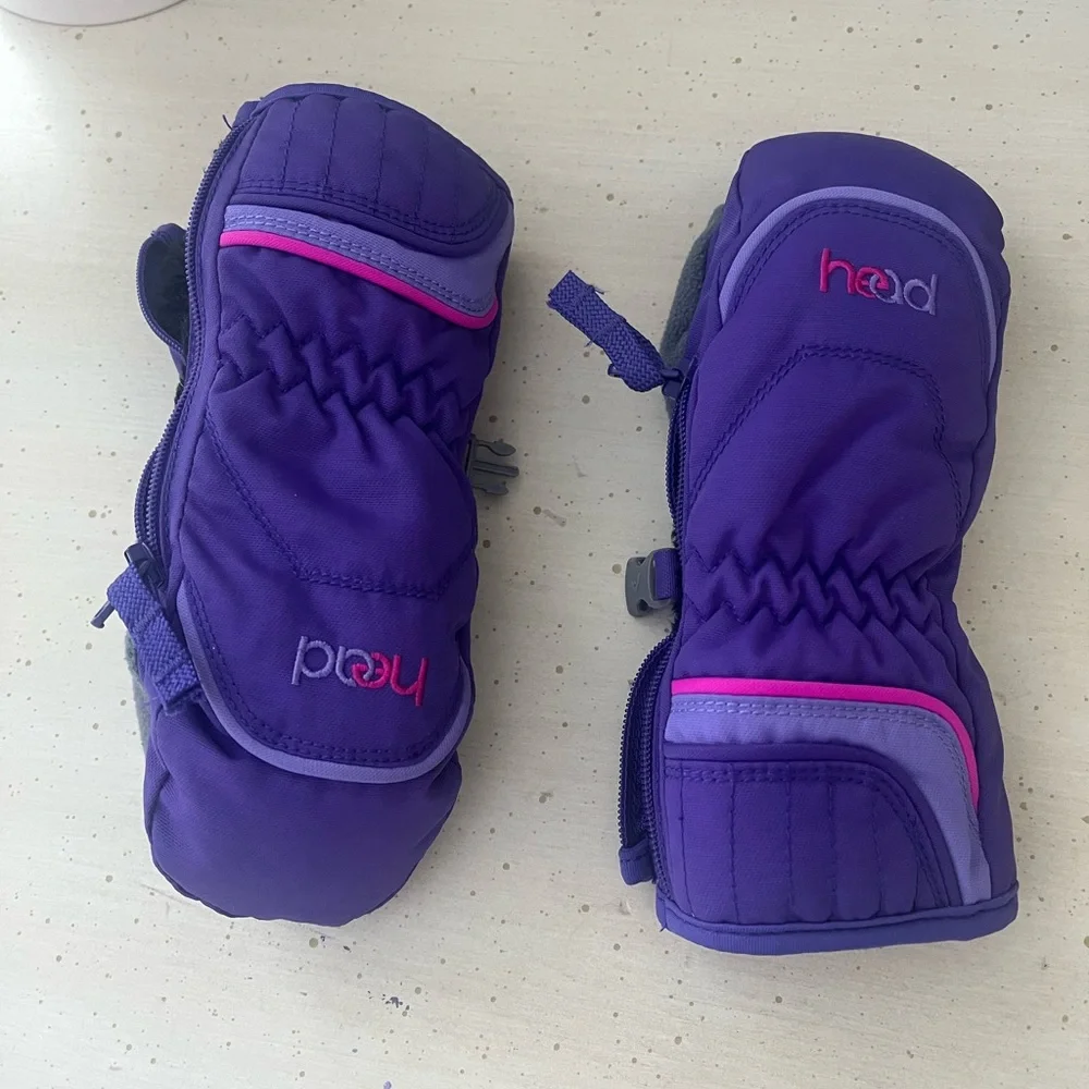 Head Purple and Pink Winter Mittens
